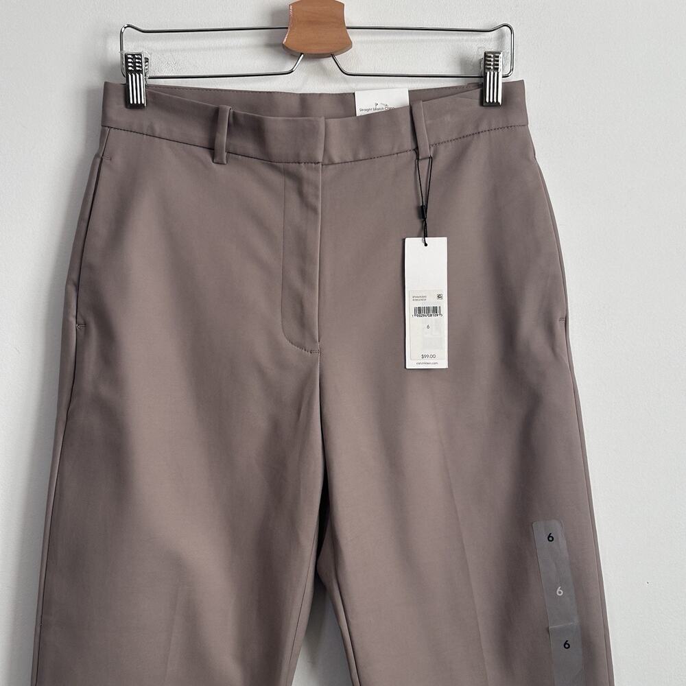 Calvin Klein Straight Stretch Chino Pants 6 Stone 30x26 Crop Career Classic NEW - Picture 3 of 11